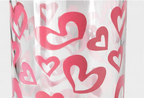 Gobelet cœur 3 avec couvercle transparent & paille