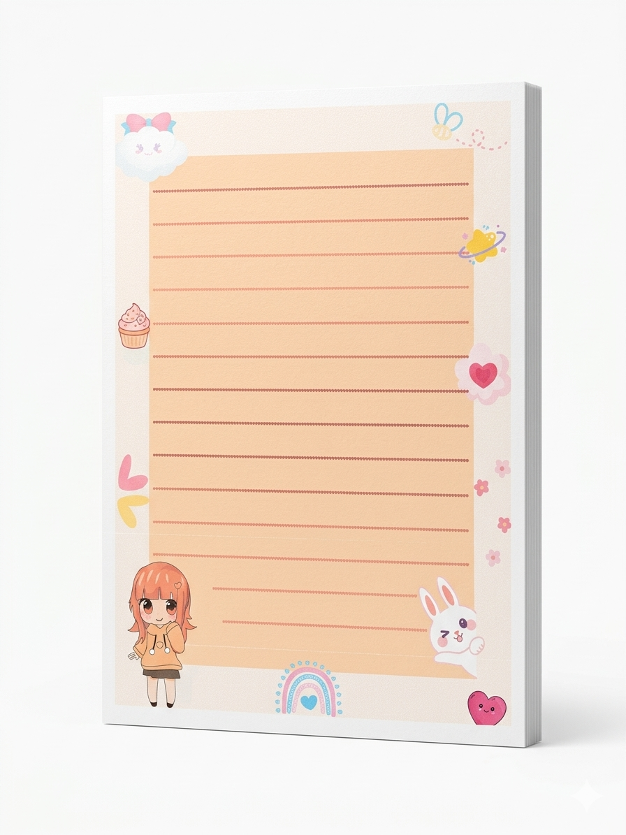Bloc-notes fille kawaii
