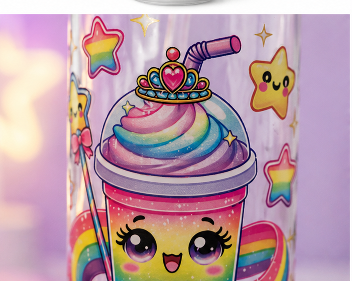 Gobelet Rainbow Kawaii avec paille
