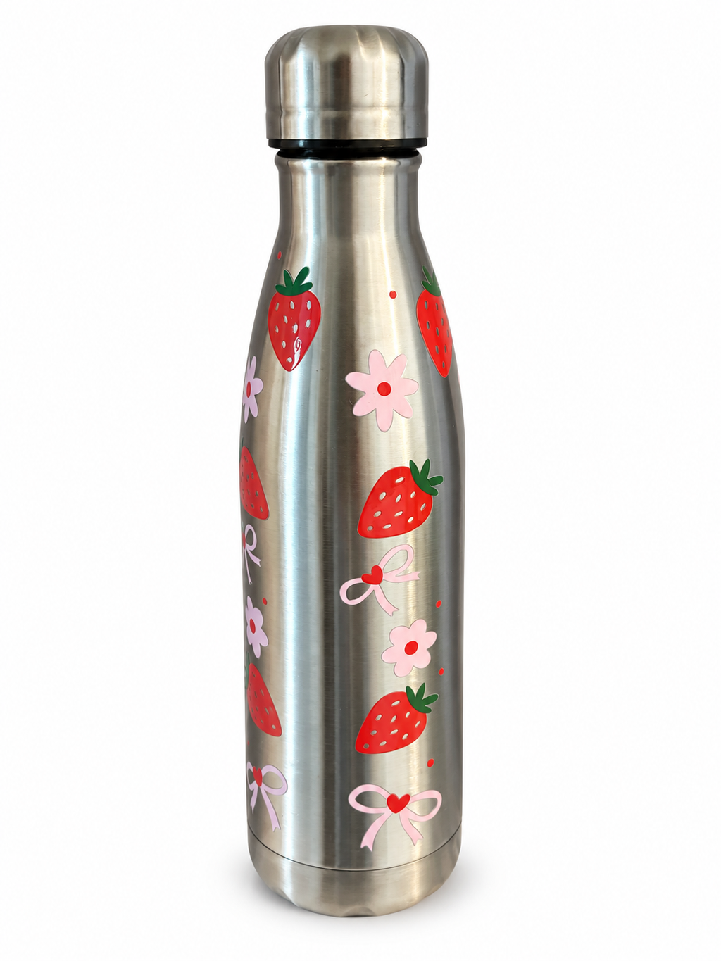 Gourde isotherme Fraises & Nœuds