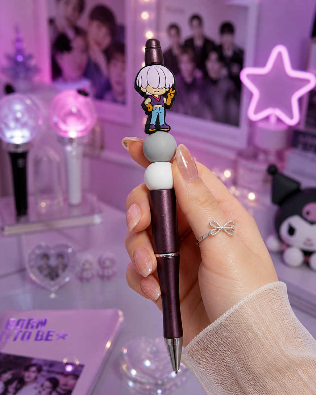 Stylo Violet avec Mystery Saja