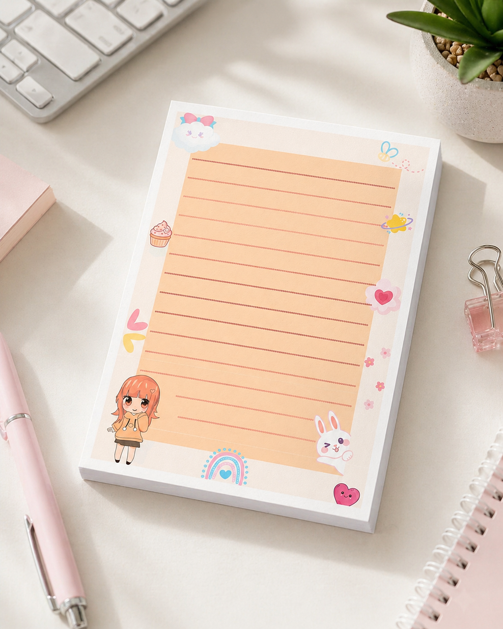 Bloc-notes fille kawaii