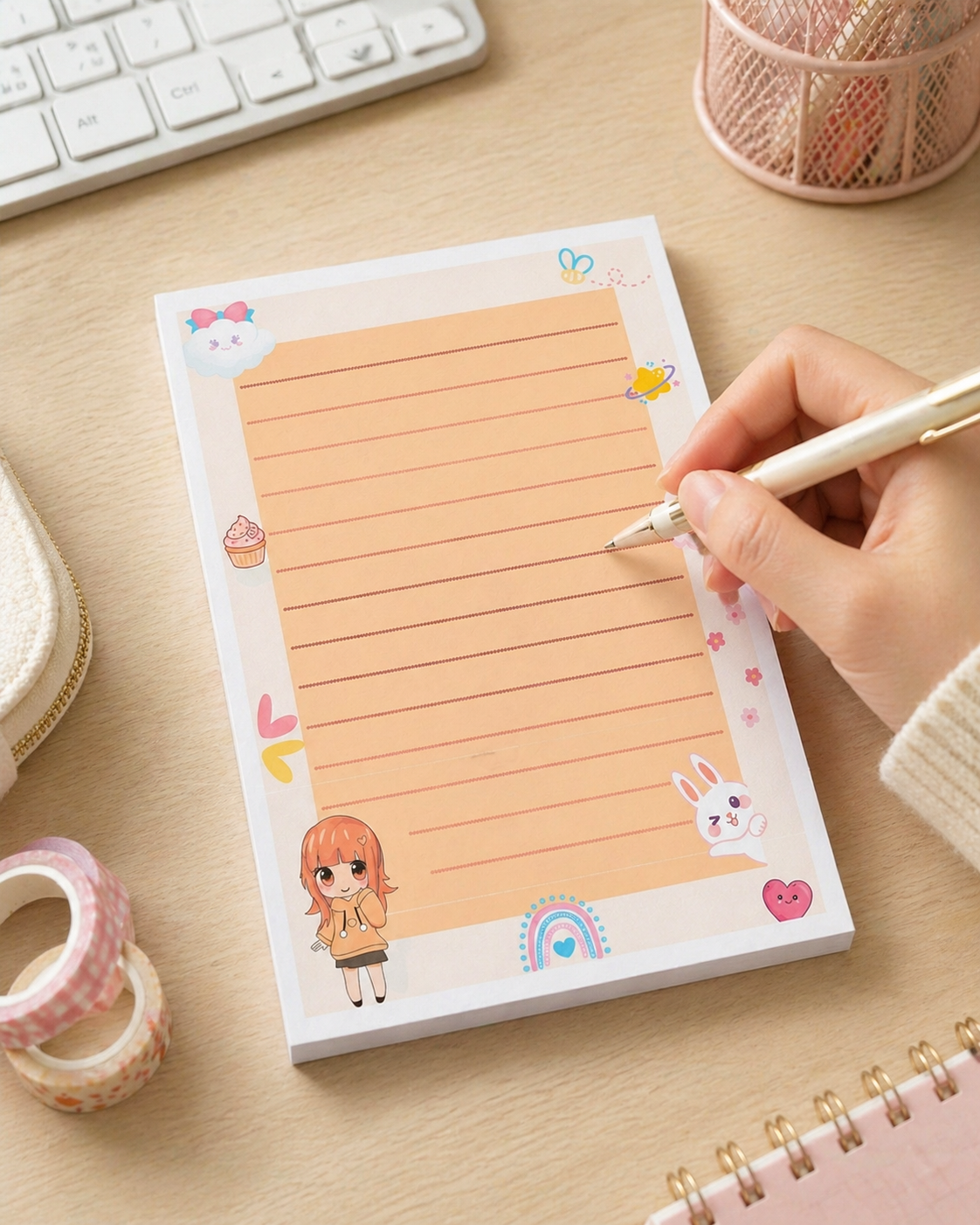 Bloc-notes fille kawaii
