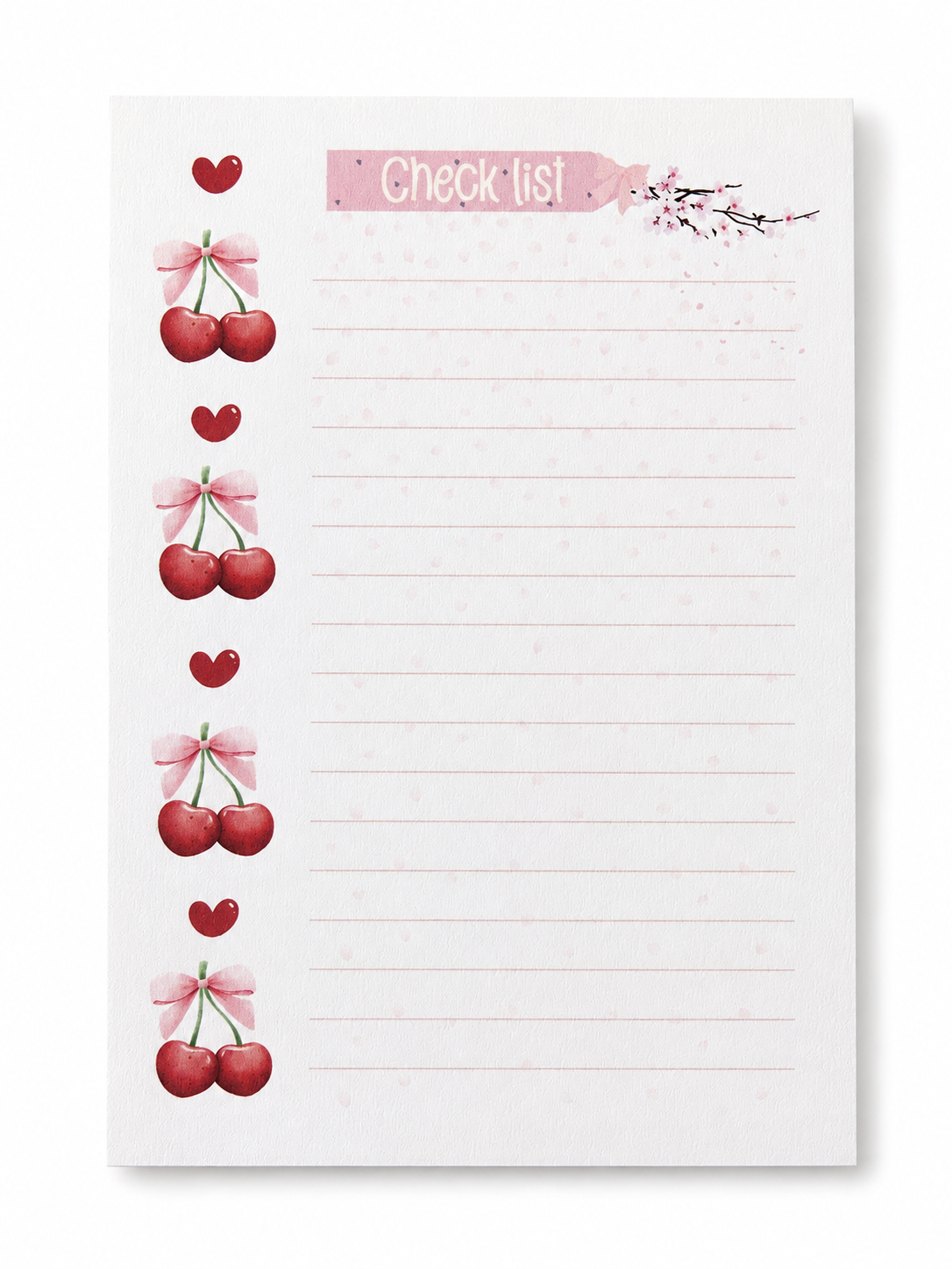 Bloc-notes Check-list Cerises