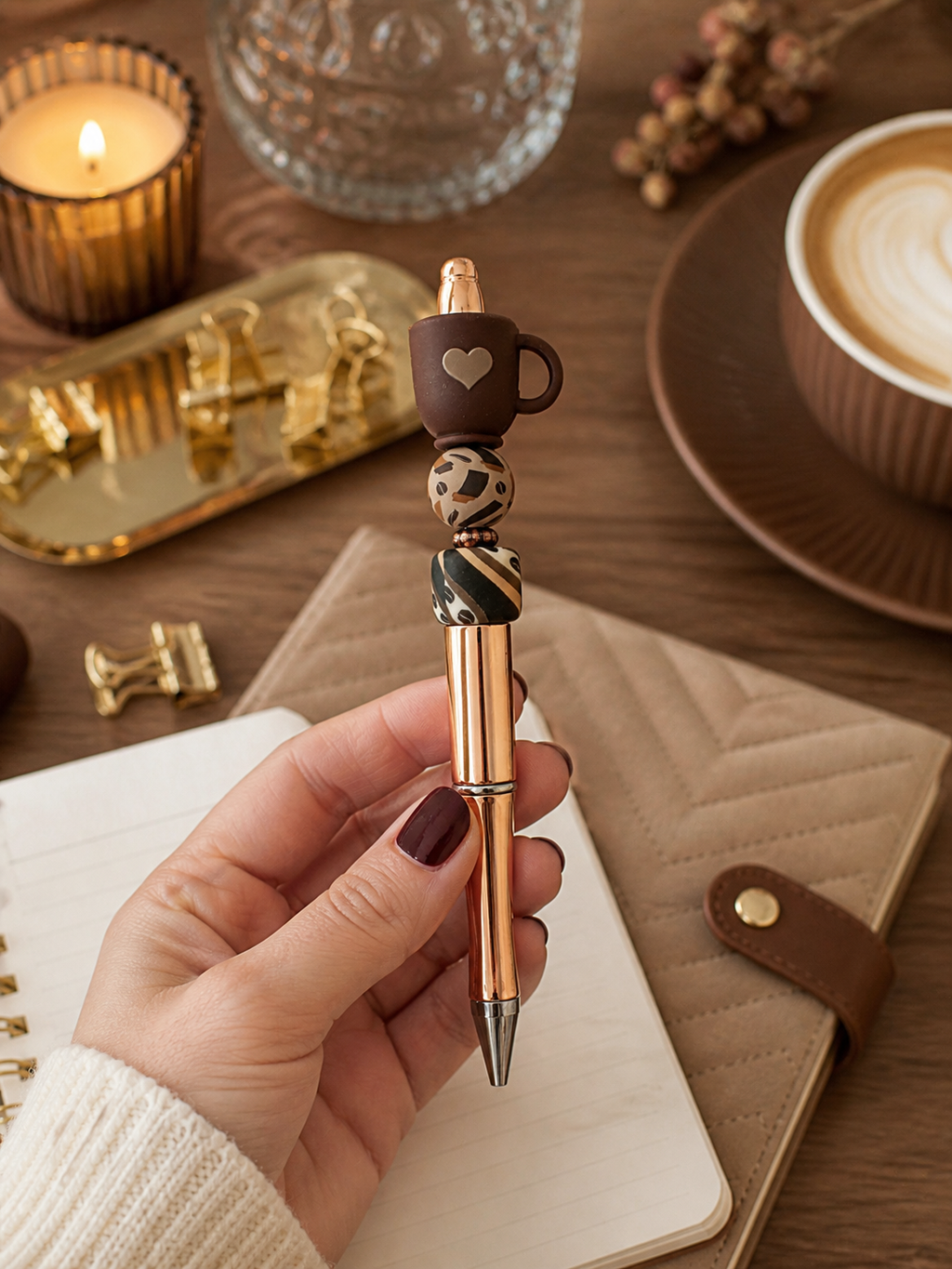 Stylo fantaisie café