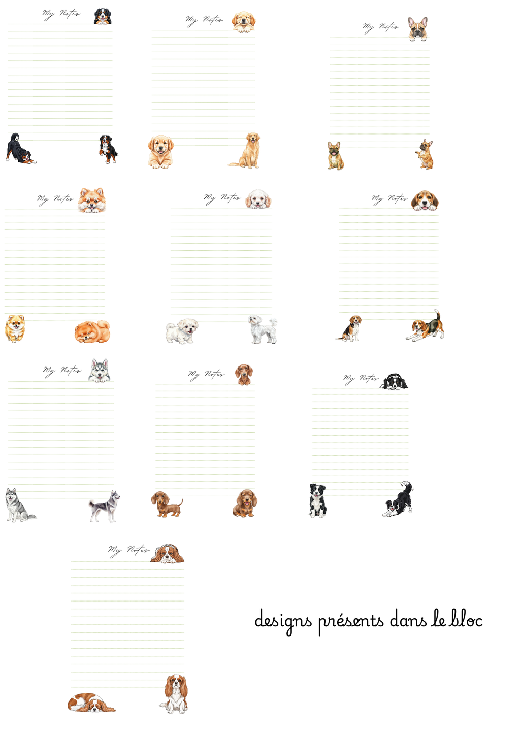 Bloc-notes chiens