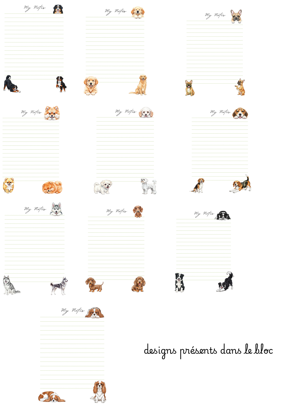 Bloc-notes chiens