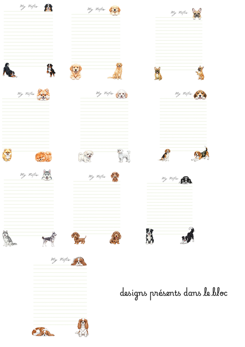 Bloc-notes chiens