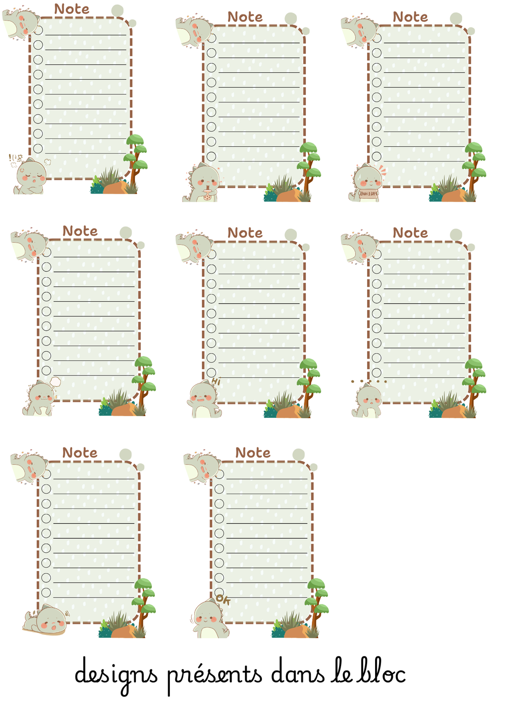 🦕 Bloc-notes Petits Dinosaures