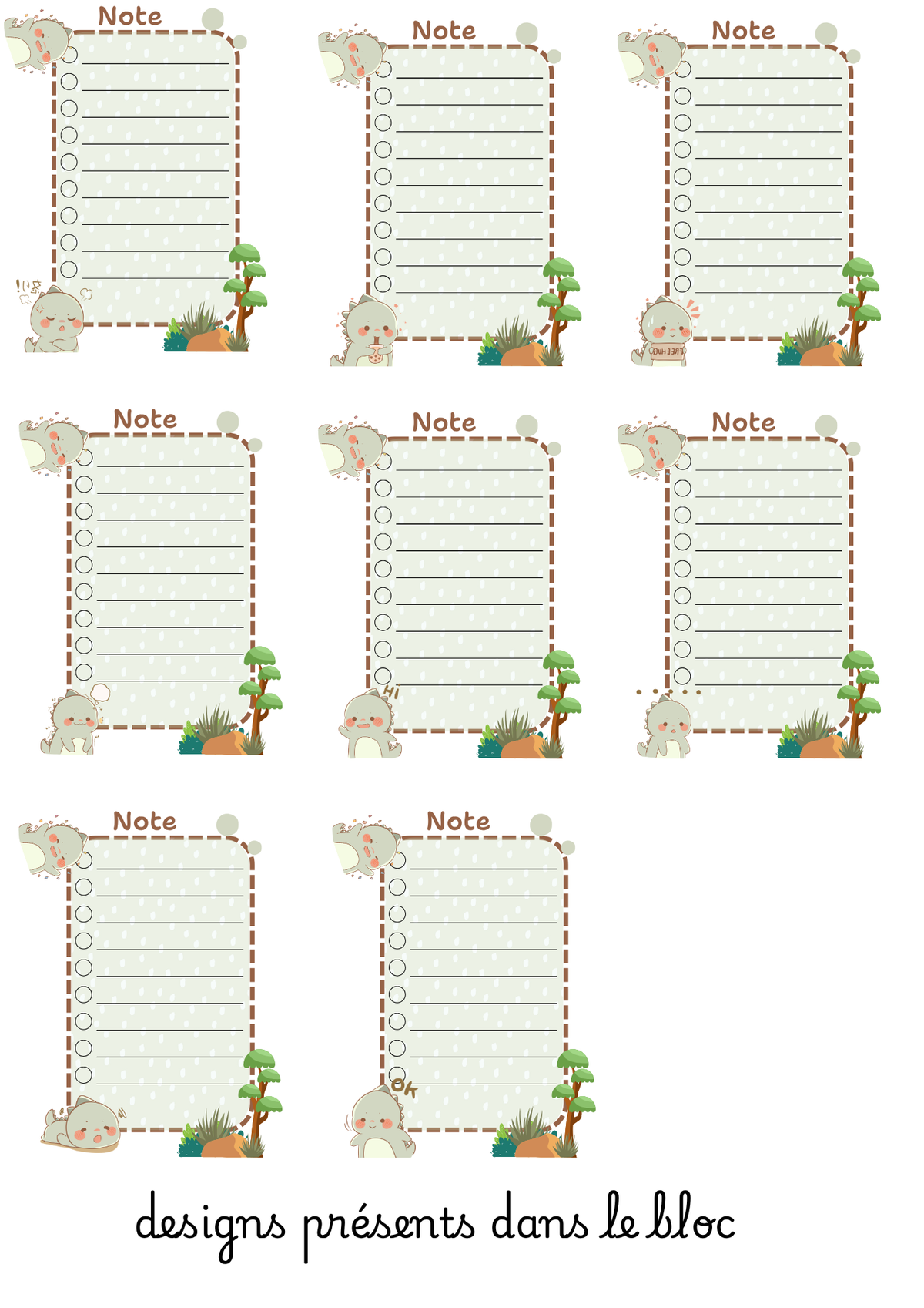 🦕 Bloc-notes Petits Dinosaures