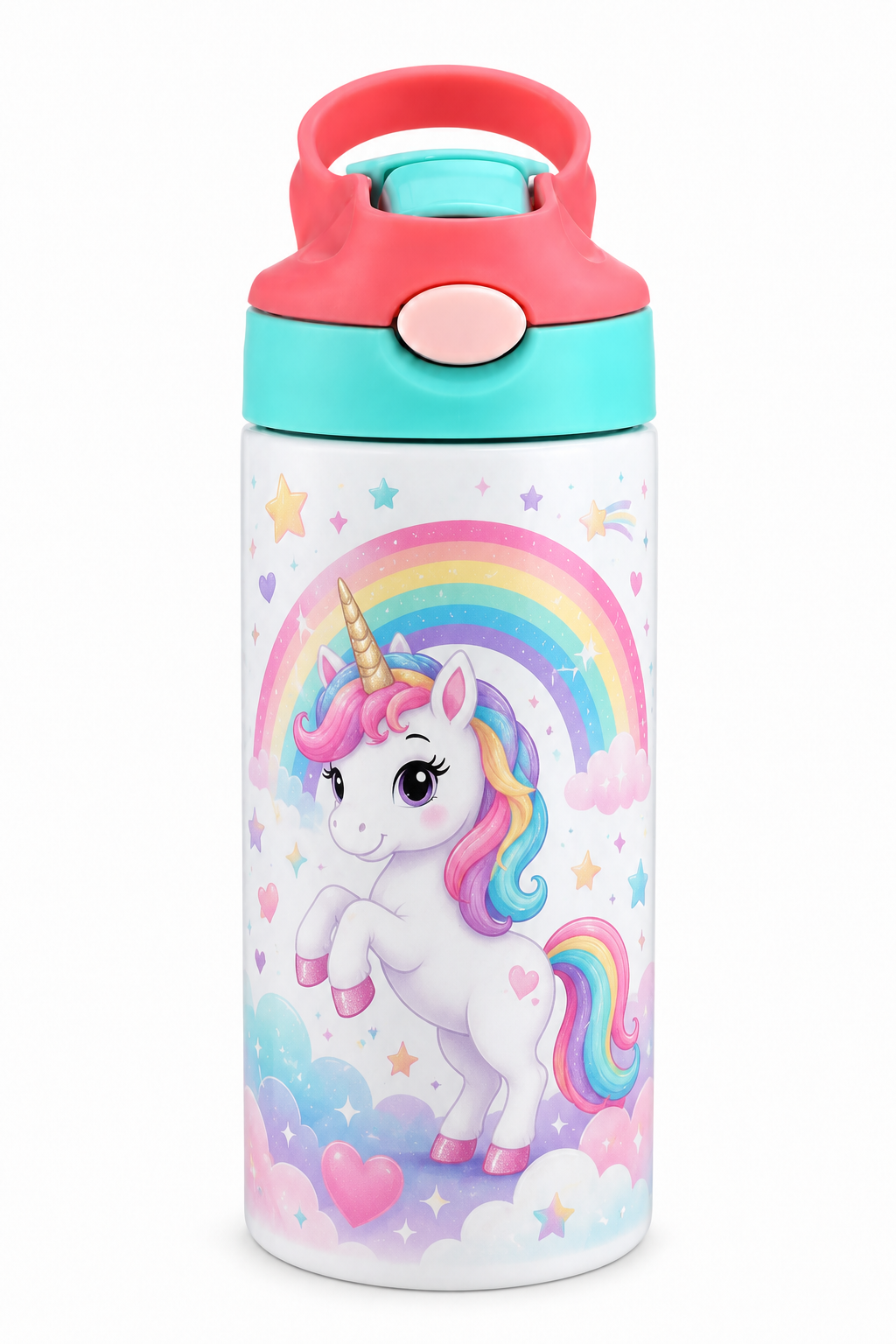 gourde isotherme 350ml bleu/vert ou rose/vert