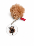 Porte-clés pompon avec médaillon gothique