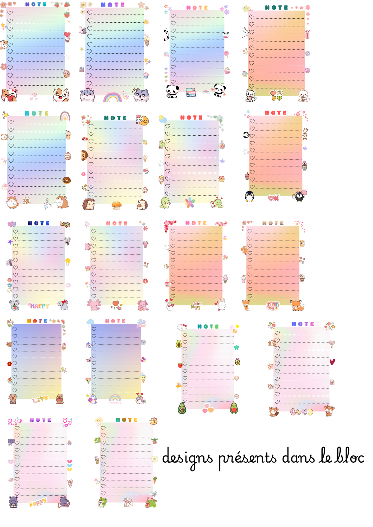 Bloc-notes Kawaii