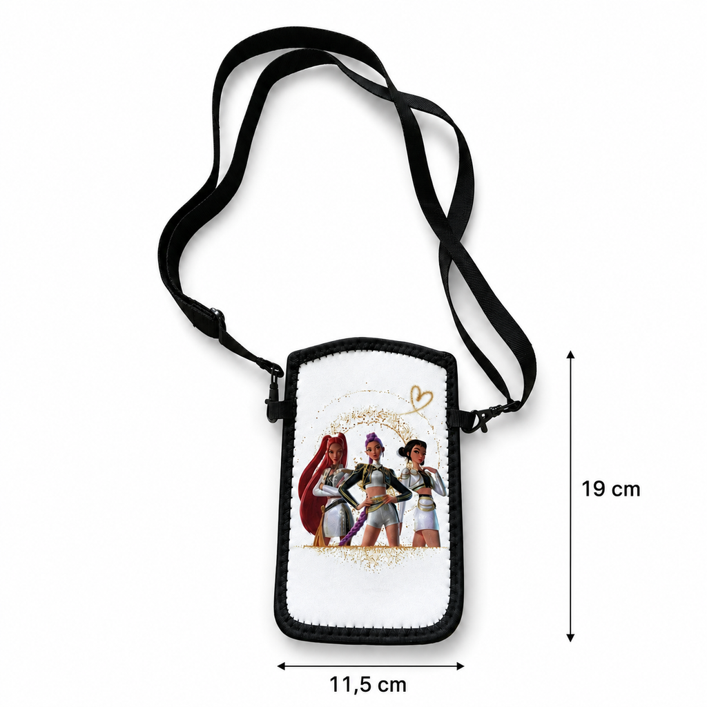 Pochette téléphone K-pop – Élégance dorée
