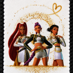 Pochette téléphone K-pop – Élégance dorée