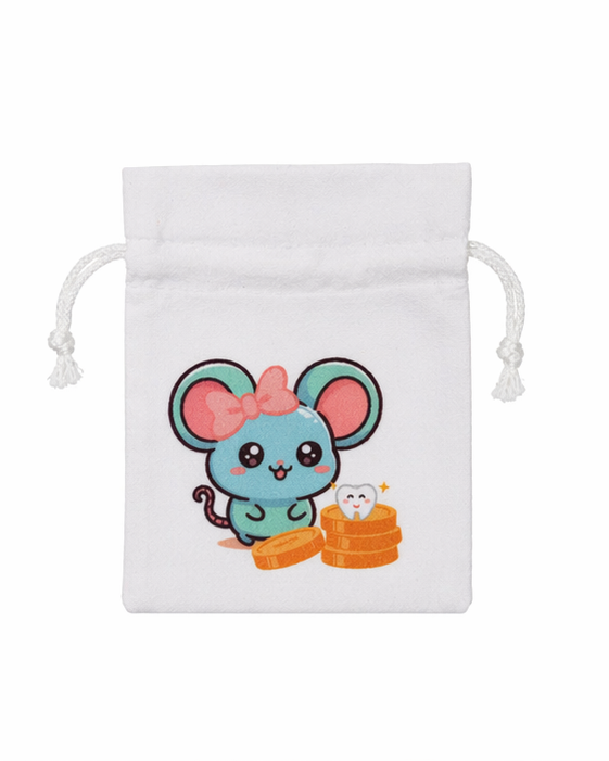 pochette à dent souris bleue