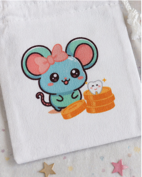 pochette à dent souris bleue